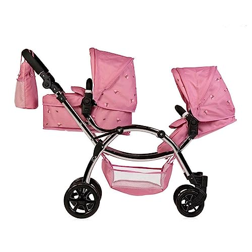 Roma, passeggino Darcie per bambole gemelle, rosa