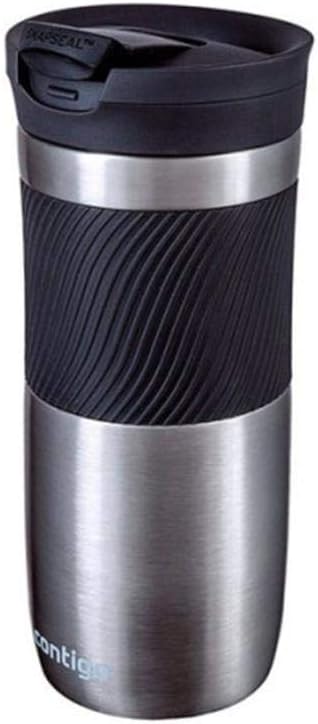 Contigo Byron Snapseal Travel Mug, Stainless Steel Thermal mug, vacuum flask, leakproof tumbler, coffee mug with BPA free Easy-Clean Lid, 470 ml, Stainless Steel