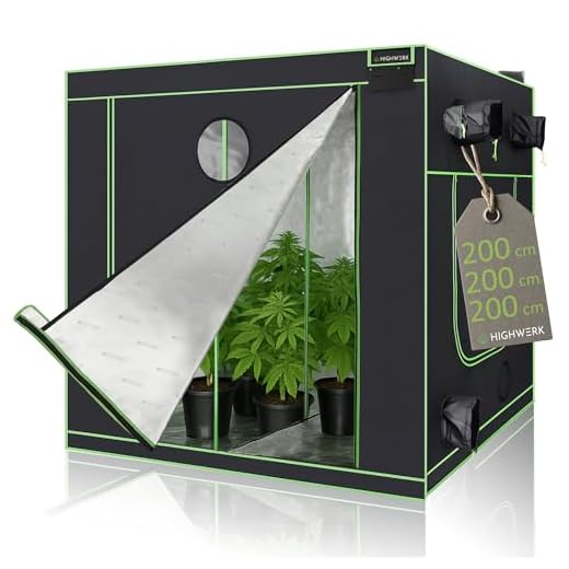 Zelsius Growzelt "MyHomeGrow" Grow tent | Indoor Growbox | schwarz grün | Growroom Growschrank Darkroom Pflanzenzelt Gewächshaus Zuchtzelt (100 x 100 x 200 cm) 10 HIGHWERK Growzelt 200 x 200 x 200 cm | Indoor Grow Tent für Pflanzenzucht | schwarz grün | Growbox, Homegrow, Growschrank | Zuchtzelt, Pflanzenzelt, Anzuchtzelt, Gewächshaus, Indoor Garden