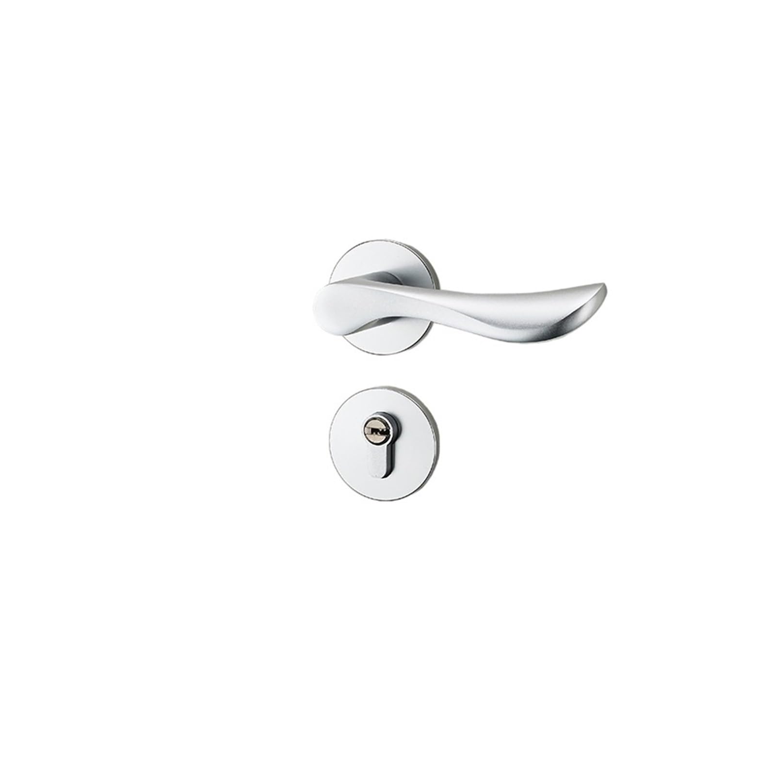 Door Lock Indoor Bedroom Silent Room Bathroom Solid Wood Handle Magnetic Suction Household(B Magnetic 35-50mm Without Key)