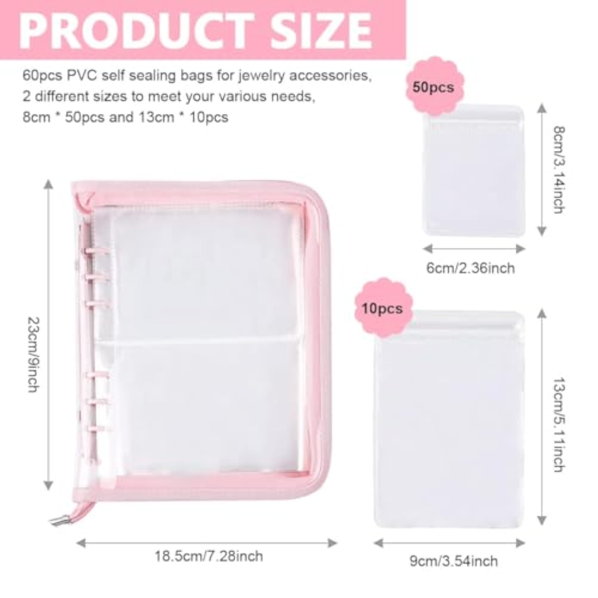 Portable Jewellery Organiser Book with 60 Pockets