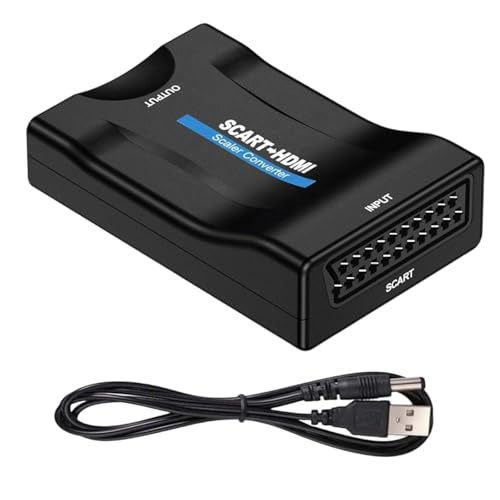 afhgdjr Peritel vers HDMI,Adaptateur Péritel HDMI avec Câble USB 720p/1080p,pour TV Moniteur Projecteur, Scart Audio Vidéo HD Compatible avec PS3 DVD VHS...
