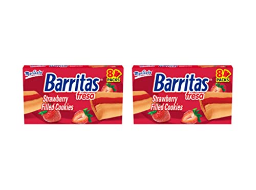 Marinela Barritas Fresa Strawberry Soft Filled Cookie Bar 2 Pack (16 Count)