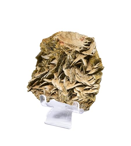 Image of AMOYSTONE Unique Decorative Stone Ornaments Siderite Large Quartz Ore Specimen Indoor Healing Calming Effects for School Geography Classroom (1.3-1.7 Pounds with Rack)
