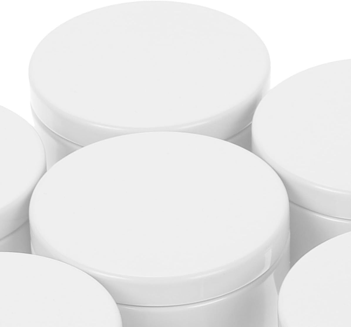 6pcs White Aluminum Candle Storage Tins with Lids round Empty Candle Jars and Essential Oil Storage Sealed Design for Spas and DIY Aromatherapy