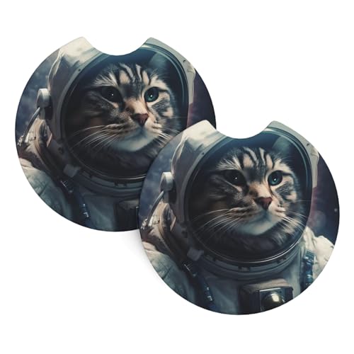 Posavasos para auto universal 2 piezas de neopreno negro miniatura 7