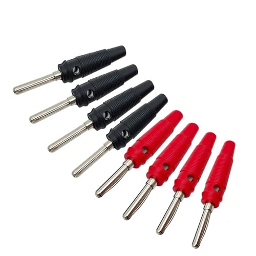 20 Piezas Conector Banana de 4mm, Conector apilable Envuelto Aislado de Alta Corriente, conexión de Tornillo(100 Black)