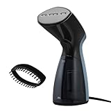 Sunbeam 1000W Compact Handheld Steamer for Clothes, Portable, Travel Steamer, Non-Stick Head, 30s Heat Up, 8 Minutes Continuous Steam, 110ml Water Tank, Bristle Brush, Storage Bag, Blue/Black