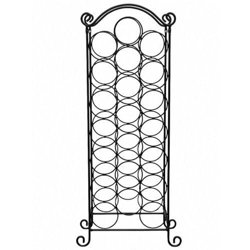 Quirky 21 bottle black metal wine rack