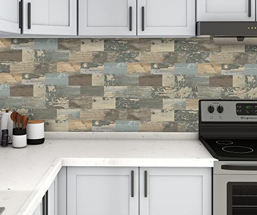 image for DEWOO Peel and Stick Self Adhesive Wall Tiles Kitchen Backsplash Distr