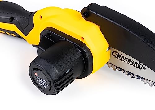 Mini Motosserra Elétrica Bateria, 25V, 800W, Carregador e 2 Baterias Inc., Motosserra Recarregável,