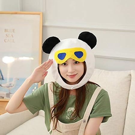 Amazon Bestmaple 着ぐるみcap 被り物 ぬいぐるみ かぶり物 かわいい ふわふわ もこもこ キャップ マスクアニマル コス タンク ホワイト ぬいぐるみ おもちゃ