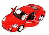 Kinsmart Porsche Cayman S, Red 5307D - 1/34 scale Diecast Model Toy Car, but NO BOX