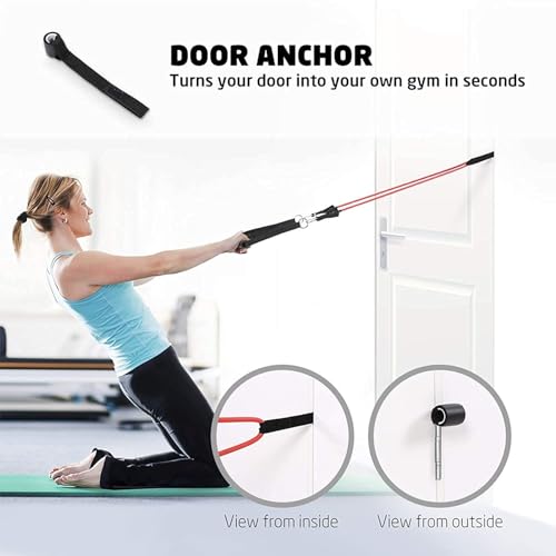 Image of Resistance Bands Set for Full-Body Exercise & Workout Toning Tube Kit with Foam Handles, Door Anchor, Ankle Strap and Carry Bag for Men, Women