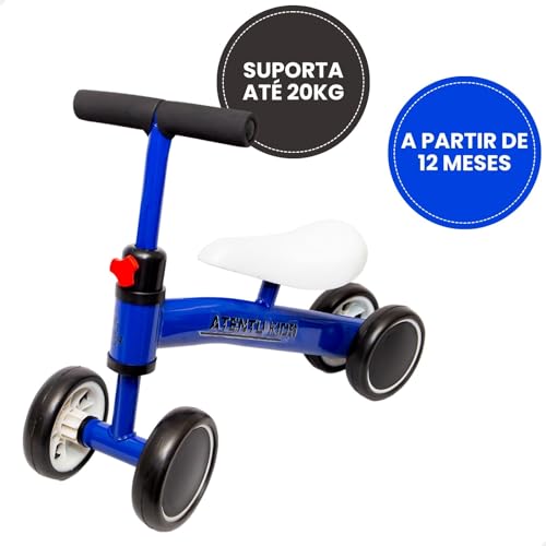 Bicicleta‎‎ Andador‎‎ Tico-Tico‎‎ De‎‎ Equilíbrio‎‎ Sem‎‎ Pedal‎‎ Infantil‎‎ 4‎‎‎ Rodas‎ (Azul)