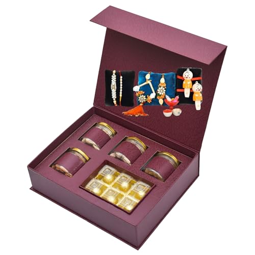 Image of NUTRI MIRACLE Rakhi With Dry Fruits And Chocolate | Rakhi With Dry Fruits And Chocolates Gift | Return Gift For Raksha Bandhan | Rakhi Set For Bhaiya Bhabhi