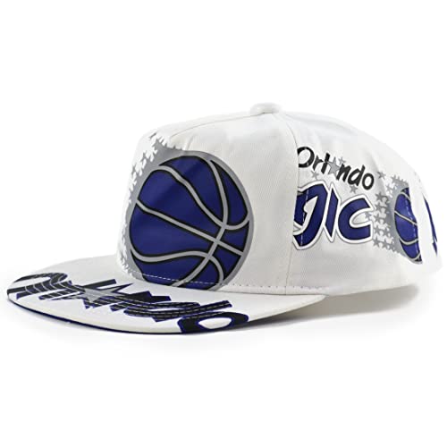 Orlando Magic New Mitchell & Ness in Your Face White Blue Black Deadstock Era Snapback Hat Cap