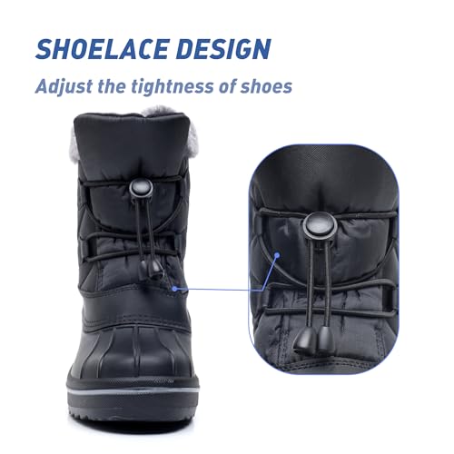 Felabo Kids Snow Boots for Boys and Girls – Insulated Water Resistant Non Slip Easy On Winter Boots (Toddler/Little Kid/Big Kid)3