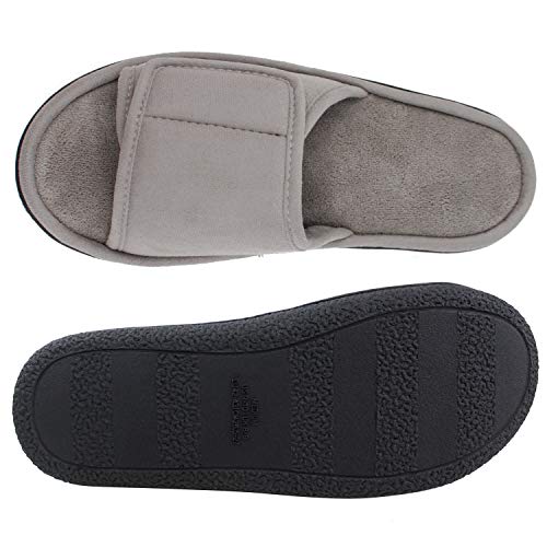 Image of Magtoe Adjustable House Slippers for Men Soft Open Toe Breathable Indoor Slip on Mens Slides Sandals with Memory Foam for Home Bedroom,All Seasons