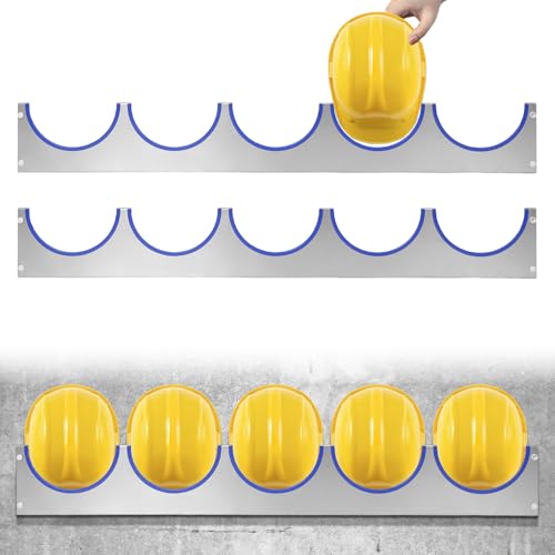 Heavy Duty Safety Helmet Storage Rack, Wall Mounted Hard Hat Hanger Organizer with Non-Slip Rubber Pads for Workshop, Warehouse, Factory, Office, Industrial Use