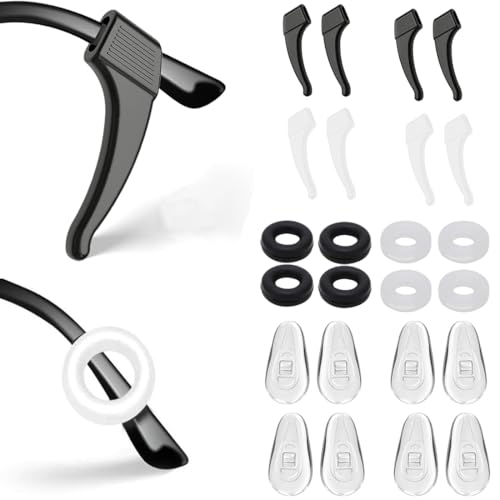 WOXJENA Anti-Slip Nose Pads and Ear Hooks for Glasses – Black