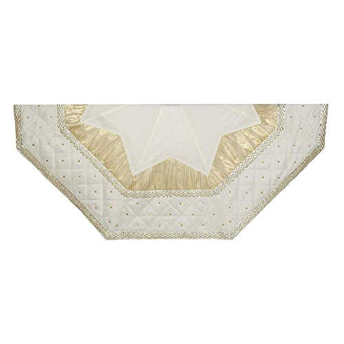 Kurt Adler Quilted Ivory Tree Skirt #TOP6