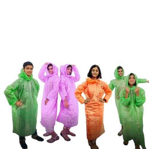 Poncho Raincoats Reusable Water Resistant with Hood and Sleeves for Men and Women Camping Rainy Season Travel (Raincover/Raincoat)-image-11
