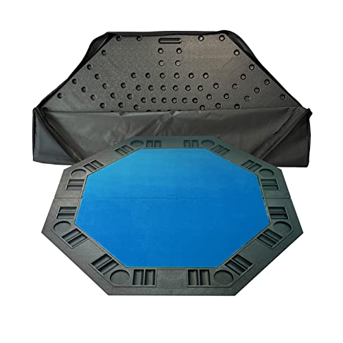 Seetooogames 52" 8 Player Foldable Poker Table Top With Carrying Bags(Blue) #TOP29