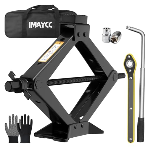 New Version Car Jack Kit Scissor Jack forCar 3 Ton 6614 lbs Spare Tire Changing Kit,Portable Tire Jack Repair Kit with Lug Wrench,3000KG Car Lifting Jackfor Auto/SUV/MPV