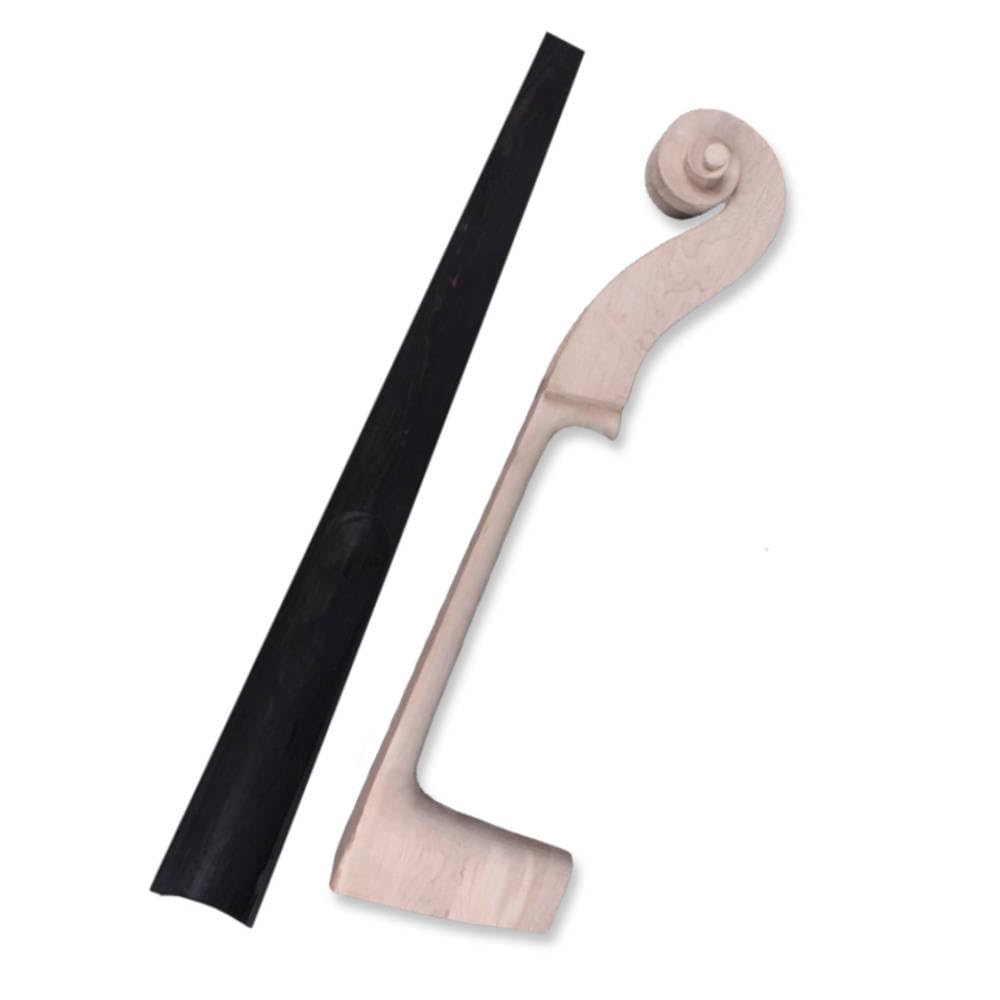 Kit tastiera e manico per contrabbasso verticale 3/4, tastiera in ebano/palissandro con testa in legno d'acero, per fai da te, parti di ricambio per contrabbasso (legno di ebano)