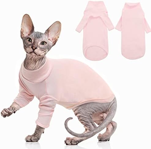 PUMYPOREITY Cat Sweater Vest Clothes, Soft Warm Jumpsuit Cat Sweatshirt Puppy Kittens Winter Coat Jacket Clothes Pet Pajama Costume Apparel Pet Outifit for Sphynx Cat (Green, XS)