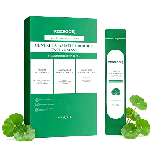 Venrock Centella Asiatica Bubble Facial Mask Remove Black and Control Oil Self-Foaming Deep Cleansing 4g x 12 Packets