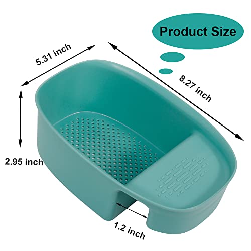 Colador para fregadero multifunción de plástico verde miniatura 2