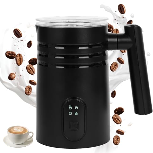Wellehomi Electric Milk Frother 4-in-1, 350ml Automatic Milk Frother with 304 Stainless Steel & Non-Stick Coating for Hot and Cold Milk Foam, Hot Chocolate Maker for Coffee, Cappuccino, Latte at Home