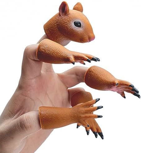 RONIAVL Animal Squirrel Finger Puppet Funny Toys, Puppet Show Theater Props, Sridiculous Weird Gag Gift Soft Odourless