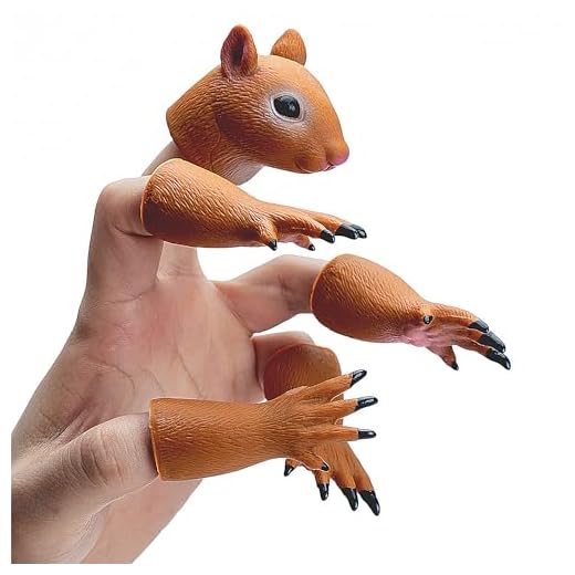 Animal Squirrel Finger Toys Hand Puppet Novelty Animal Tiny Handy Doll Props Plaything Gift for Kids Birthday Party Cosplay Performance Latex Soft Odourless