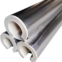 Pipe Insulation Foam Tube Self Adhesive Insulation Foam Wrap Foam Pipe Insulation 3.3feet Long,0.6in/15MM Thickness,27/34/43/48/60/76/89/114MM ID Size 48mm