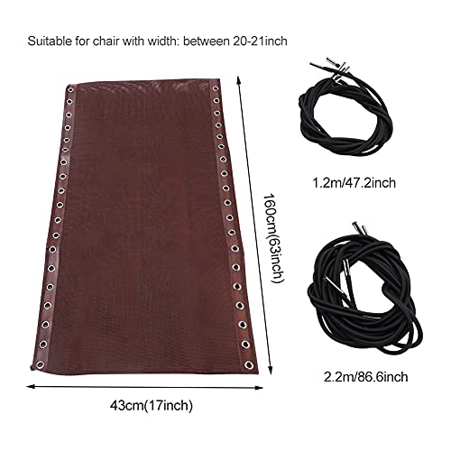 Calidaka Zero-Gravity Chair Replacement Fabric, Recliner Mesh Canvas, Patio Sling Repair Cloth Part For Outdoor Backyard Beach Pool Lawn, Folding Lounge Repair Cloth With Ropes(Brown) #TOP2