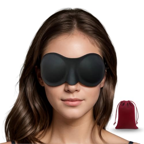 ✅ 10 Best Moisture Goggles for Dry Eye 8 Dry Eye Goggles for Sleeping - Vowleike Silicone Washable Moisture Chamber Goggles for Dry Eyes, Sleep Masks for Cpap with Stretchable Strap and Carrying Bag, New Year Gifts for Women & Men, Black