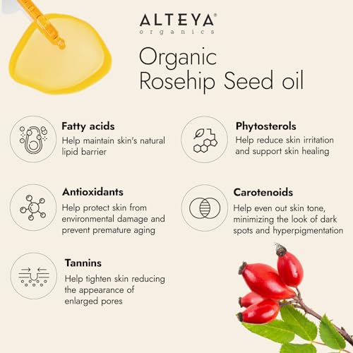 Alteya Rosehip Seed Oil USDA Certified Organic Face Oil (0.68 Fl Oz)