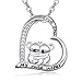 KINGWHYTE Koala kette 925 Sterling Silber Koala Bär Herz Anhänger Halskette Tier Halskette Koala Schmuck Geschenk für Frauen Mädchen Freunde