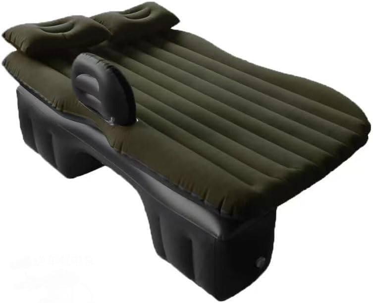 Car Air Mattress for Jeep Gladiator, Inflatable Back Seat Sleeping Pad with Pump & 2 Pillows, Folding Portable Camping Bed for Travel& Road Trips,Black