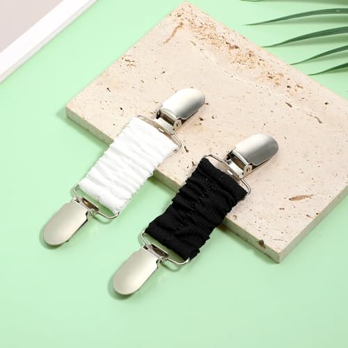 Image of 2Pcs Dress Clips Back Cinch, Waist Cincher Clip, Sweater Clip, Shawl Clips, Shirt Clips for Women Clothing, Cardigan Clip for Fitting (Black, White)