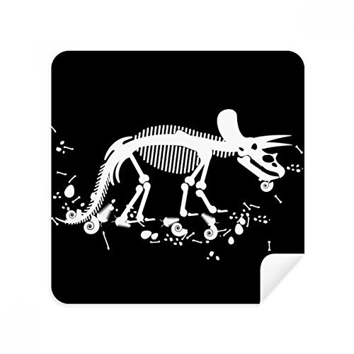 Chiffon de nettoyage en suède os de dinosaure miniature pour lunettes et écran x2