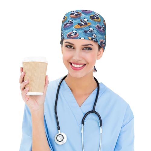 Image of Adjustable Scrub Cap with Sweatband, Breathable Working Hat for Men /Women