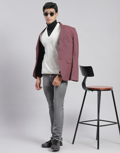 Image of Monte Carlo Off White Solid V Neck Sweater | Warm Woolen Pullover for Men | Soft Comfortable Knitted Winter Wear Sweater for Men's