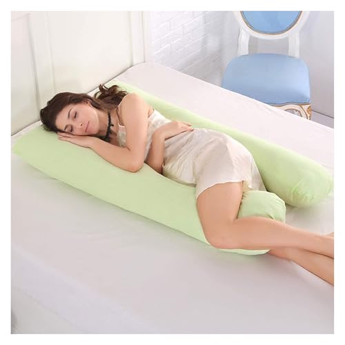 抱き枕 妊婦、 U字型全身用マタニティ枕、洗えるコットンカバー付き(Green)