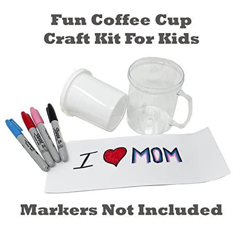 Set de 12 tazas de café personalizables de plástico blanco 10oz miniatura 2