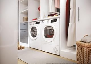 Hoover H-DRY 350 Asciugatrice 7 Kg, Pompa di Calore, Libera Installazione, Classe A++, Certificazione Woolmark, AxLxP 85x60x48, Bianca - HR4 H7A2TE-S
