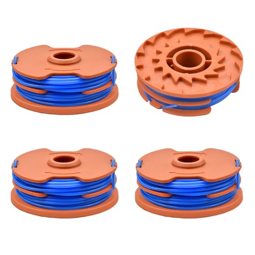 JAMSSOW 4 Pcs Replacement Strimmer Spool Compatible with WX100 Autofeed Nylon Spool for Qualcast GT25 GGT350A1 GT30 GGT450A1 Worx WG150 WG151 McGregor MET6032 MET4530 MET3525 Ø 1.65mm 8.3m(4 Spool)